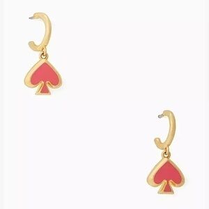 Kate Spade Everyday Spade Enamel Huggies-Pink Peppercorn
